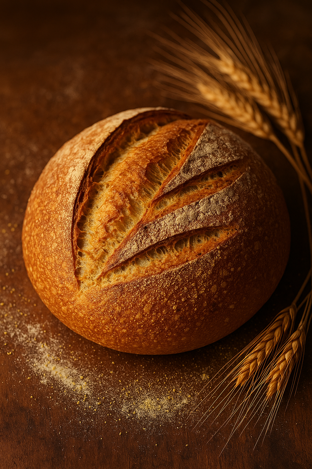Pagnotta di pane di grano duro tagliata