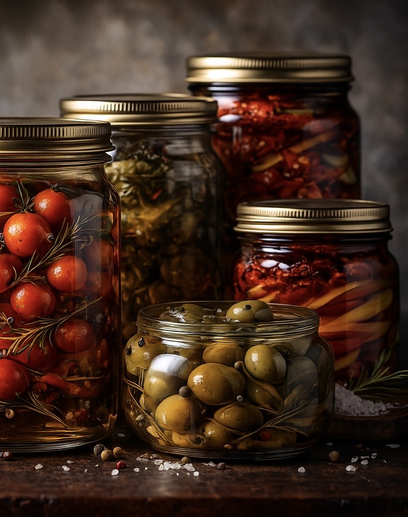 Vasetti di conserve e sott’oli